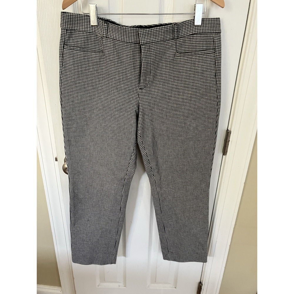 NWOT Banana Republic Womens High Waisted Houndstooth Ankle Stretch Pants Size 14